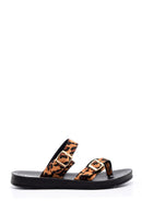 Women's Leopard Patterned Slippers | Derimod Women's Leopard Patterned Slippers | Derimod