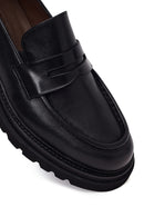 Male Black Thick-Soled Leather Loafer | Derimod Male Black Thick-Soled Leather Loafer | Derimod