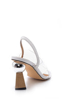 Women's Heel Detailed Transparent Strap Slippers | Derimod Women's Heel Detailed Transparent Strap Slippers | Derimod