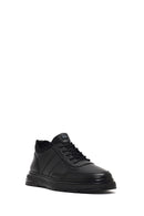 Erkek Siyah Bağcıklı Deri Sneaker | Derimod Erkek Siyah Bağcıklı Deri Sneaker | Derimod