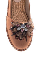 Kadın Taba Taşlı Hasır Taban Espadril | Derimod Kadın Taba Taşlı Hasır Taban Espadril | Derimod