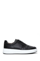 Erkek Siyah Bağcıklı Deri Sneaker | Derimod Erkek Siyah Bağcıklı Deri Sneaker | Derimod