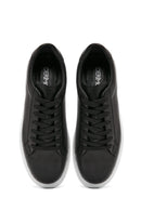 Erkek Siyah Bağcıklı Deri Sneaker | Derimod Erkek Siyah Bağcıklı Deri Sneaker | Derimod