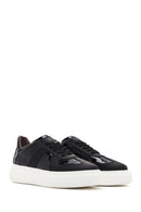 Men's Black Lace-up Patent Leather Casual Sneaker | Derimod Men's Black Lace-up Patent Leather Casual Sneaker | Derimod