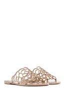 Women's Beige Patterned Jelly Slippers | Derimod Women's Beige Patterned Jelly Slippers | Derimod