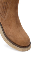Women's Camel Thick-Soled Suede Leather Chelsea Boot | Derimod Women's Camel Thick-Soled Suede Leather Chelsea Boot | Derimod
