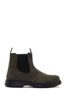 Men's Khaki Nubuck Leather Casual Chelsea Boots | Derimod Men's Khaki Nubuck Leather Casual Chelsea Boots | Derimod