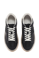 Alberto Guardiani Men's Black New Era Lace-Up Leather Sneakers | Derimod Alberto Guardiani Men's Black New Era Lace-Up Leather Sneakers | Derimod