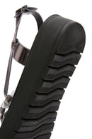 Women's Anthracite Ankle Strap Metallic Sandals | Derimod Women's Anthracite Ankle Strap Metallic Sandals | Derimod
