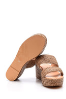 Women's Wedge Heeled Straw Slippers | Derimod Women's Wedge Heeled Straw Slippers | Derimod