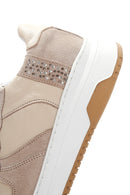 Women's Beige Suede Leather Detailed Sneaker | Derimod Women's Beige Suede Leather Detailed Sneaker | Derimod
