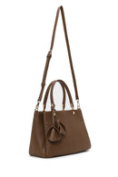 Woman Brown Long-Strap Charmed Shoulder Bag | Derimod Woman Brown Long-Strap Charmed Shoulder Bag | Derimod
