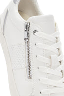Geox Women's White Blomiee Lace-Up Leather Sneaker | Derimod Geox Women's White Blomiee Lace-Up Leather Sneaker | Derimod