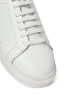 Women's White Lace-up Thick-Sole Leather Sneaker | Derimod Women's White Lace-up Thick-Sole Leather Sneaker | Derimod