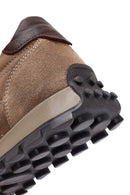 Erkek Vizon Bağcıklı Deri Sneaker | Derimod Erkek Vizon Bağcıklı Deri Sneaker | Derimod