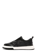 Men's Black Lace-up Thick-Sole Leather Sneaker | Derimod Men's Black Lace-up Thick-Sole Leather Sneaker | Derimod