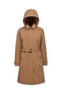 Geox Women's Brown Anyweco Hooded Trench Coat | Derimod Geox Women's Brown Anyweco Hooded Trench Coat | Derimod