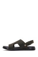 Male Khaki Nubuck Leather Sandals | Derimod Male Khaki Nubuck Leather Sandals | Derimod