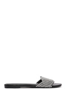 Women's Black Stone Slippers | Derimod Women's Black Stone Slippers | Derimod