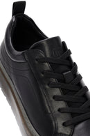 Erkek Siyah Bağcıklı Deri Sneaker | Derimod Erkek Siyah Bağcıklı Deri Sneaker | Derimod