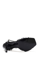 Women's Black Ankle Strap Thin High Heel Patent Leather Sandals | Derimod Women's Black Ankle Strap Thin High Heel Patent Leather Sandals | Derimod