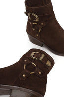 Woman Brown Zip Closure Suede Cowboy Boots | Derimod Woman Brown Zip Closure Suede Cowboy Boots | Derimod