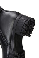 Women's Black Leather Buckle Heeled Boots | Derimod Women's Black Leather Buckle Heeled Boots | Derimod