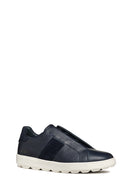 Geox Men's Navy Blue Spherica Ecub-1 Leather Sneaker | Derimod Geox Men's Navy Blue Spherica Ecub-1 Leather Sneaker | Derimod