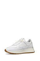 Geox Women's White D Amabel A - Nappa Laced Leather Sneaker | Derimod Geox Women's White D Amabel A - Nappa Laced Leather Sneaker | Derimod