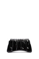 Women's Black Chain Strap Patent Leather Shoulder Bag | Derimod Women's Black Chain Strap Patent Leather Shoulder Bag | Derimod