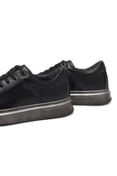 Male Black Lace-Up Leather Sneaker | Derimod Male Black Lace-Up Leather Sneaker | Derimod