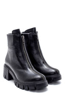 Women's Zipper Detailed Thick-Sole Heeled Boots | Derimod Women's Zipper Detailed Thick-Sole Heeled Boots | Derimod
