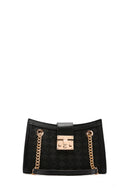 Women's Black Long Strap Printed Shoulder Bag | Derimod Women's Black Long Strap Printed Shoulder Bag | Derimod