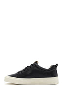 Erkek Siyah Bağcıklı Deri Sneaker | Derimod Erkek Siyah Bağcıklı Deri Sneaker | Derimod