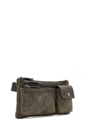 Men's Khaki Leather Waist Bag | Derimod Men's Khaki Leather Waist Bag | Derimod