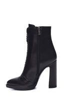 Women's Leather Lace-Up Heeled Boots | Derimod Women's Leather Lace-Up Heeled Boots | Derimod