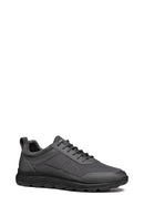 Geox Men's Grey Spherica Lace-Up Leather Sneakers | Derimod Geox Men's Grey Spherica Lace-Up Leather Sneakers | Derimod