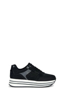 Geox Kadın Siyah Kency Kalın Tabanlı Bağcıklı Deri Sneaker | Derimod Geox Kadın Siyah Kency Kalın Tabanlı Bağcıklı Deri Sneaker | Derimod
