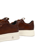 Male Brown Lace-Up Thick-Soled Leather Sneaker | Derimod Male Brown Lace-Up Thick-Soled Leather Sneaker | Derimod