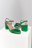 Suede Ankle Strap Women's Leather Heeled Sandals | Derimod Suede Ankle Strap Women's Leather Heeled Sandals | Derimod