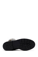 Women's Black Buckle Detailed Leather Boots | Derimod Women's Black Buckle Detailed Leather Boots | Derimod
