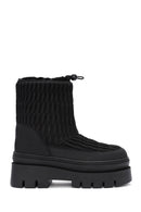 Women's Black Thick Soled Fabric Boots | Derimod Women's Black Thick Soled Fabric Boots | Derimod