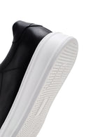 Erkek Siyah Kalın Tabanlı Bağcıklı Deri Sneaker | Derimod Erkek Siyah Kalın Tabanlı Bağcıklı Deri Sneaker | Derimod
