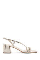 Women's Gold Ankle Buckle Low Heel Metallic Sandals | Derimod Women's Gold Ankle Buckle Low Heel Metallic Sandals | Derimod