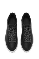 Men's Black Lace-up Leather Sneaker | Derimod Men's Black Lace-up Leather Sneaker | Derimod