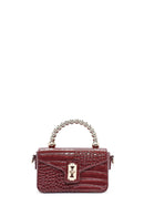 Women's Claret Red Long Strap Mini Classic Patent Leather Crossbody Bag | Derimod Women's Claret Red Long Strap Mini Classic Patent Leather Crossbody Bag | Derimod