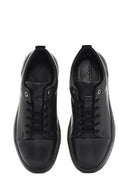 Erkek Siyah Bağcıklı Deri Sneaker | Derimod Erkek Siyah Bağcıklı Deri Sneaker | Derimod