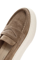 Kadın Vizon Kalın Tabanlı Süet Deri Loafer | Derimod Kadın Vizon Kalın Tabanlı Süet Deri Loafer | Derimod