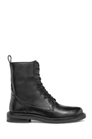 Geox Women's Black Serilda Lace-Up Leather Boots | Derimod Geox Women's Black Serilda Lace-Up Leather Boots | Derimod