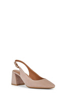 Geox Kadın Bej Giselda Arkası Açık Kalın Topuklu Deri Ayakkabı | Derimod Geox Kadın Bej Giselda Arkası Açık Kalın Topuklu Deri Ayakkabı | Derimod